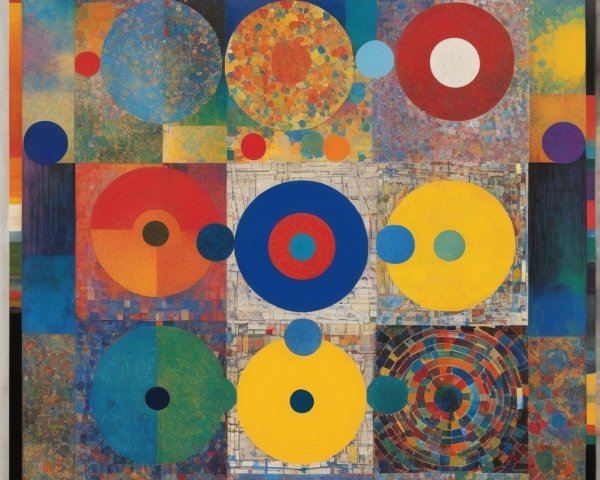 Vibrant Abstract Composition with Colorful Shapes