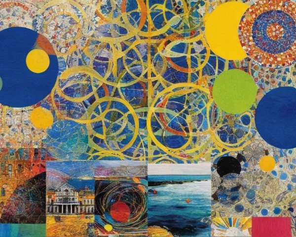 Vibrant Collage of Colors and Abstract Shapes