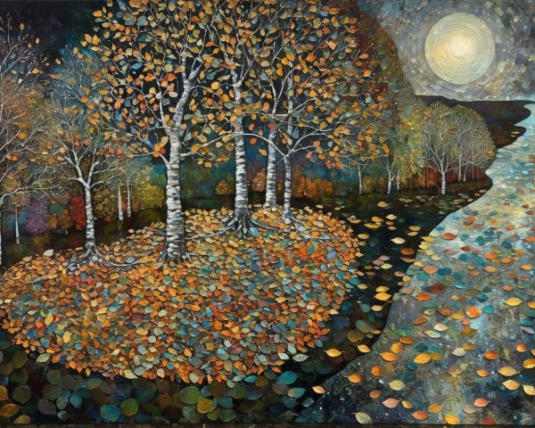 Vibrant Landscape with River and Autumn Trees