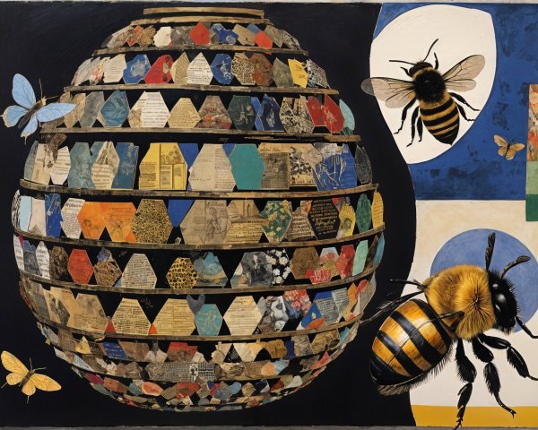 Colorful Spherical Structure with Nature Illustrations