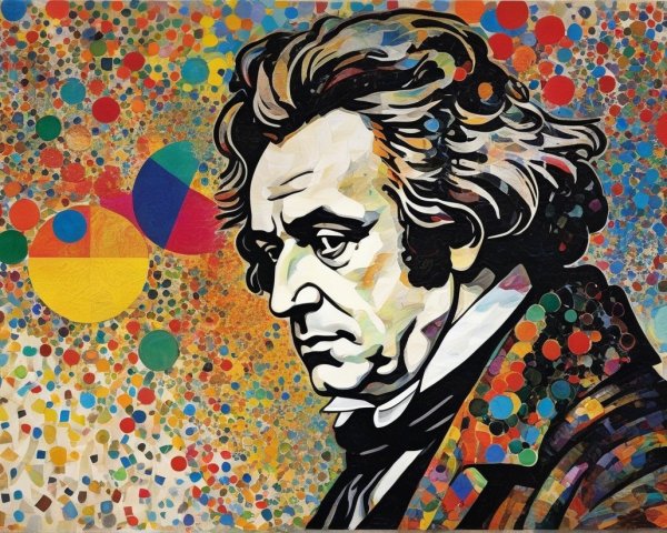 Vibrant Abstract Portrait of a Historical Figure