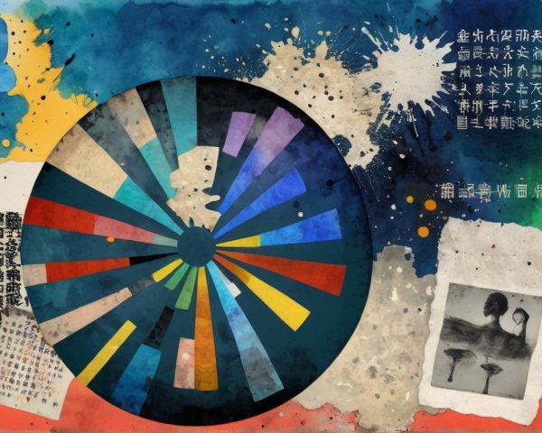 Abstract Watercolor Design with Textured Elements
