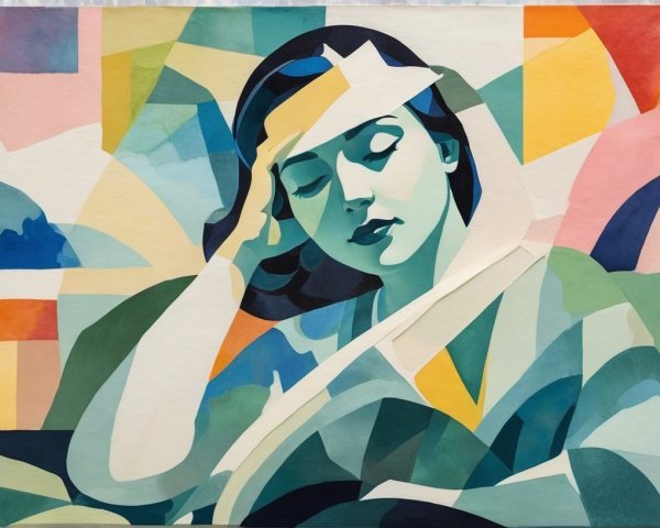Serene Abstract Artwork of a Woman in Tranquility