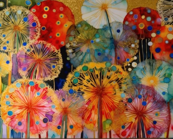 Vibrant Flower-Like Forms with Intricate Patterns