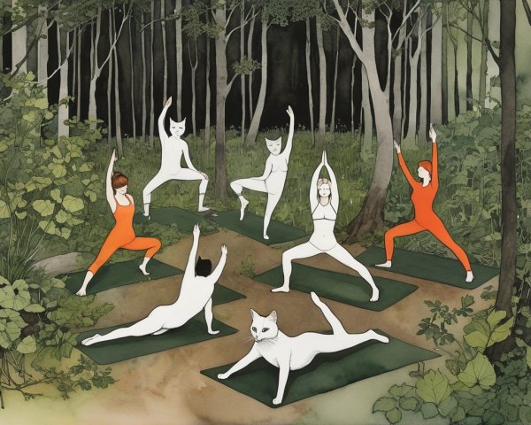 Yoga Practice in a Serene Forest Setting