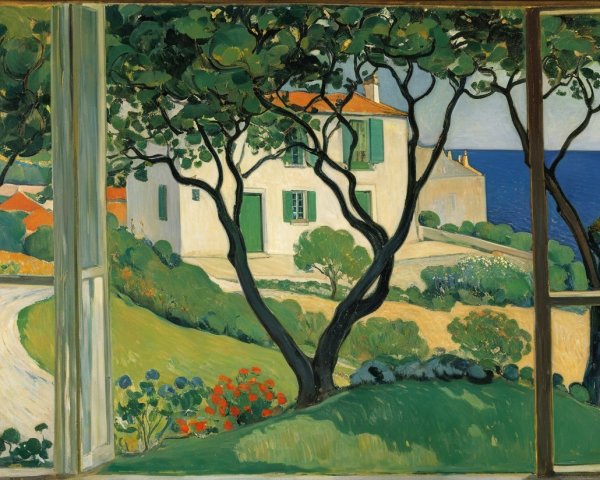 Serene Landscape Painting of a Tranquil View