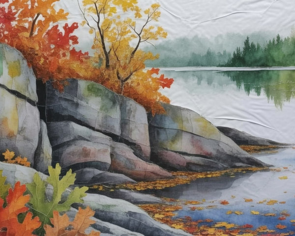 Serene Autumn Landscape by a Calm Lake