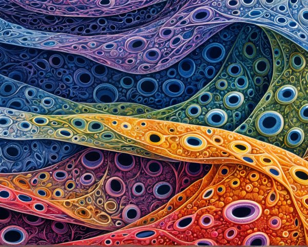 Vibrant Abstract Composition with Intricate Patterns