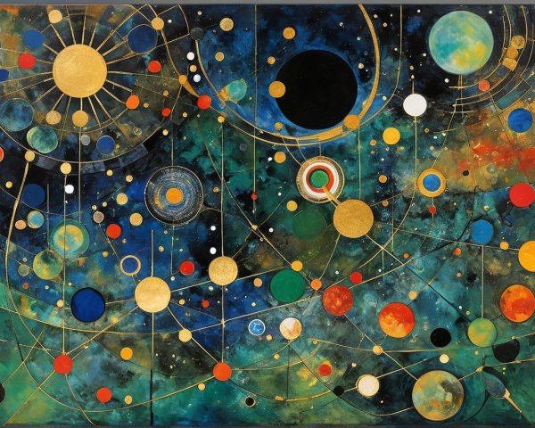 Vibrant Cosmic Scene with Galaxies and Celestial Bodies