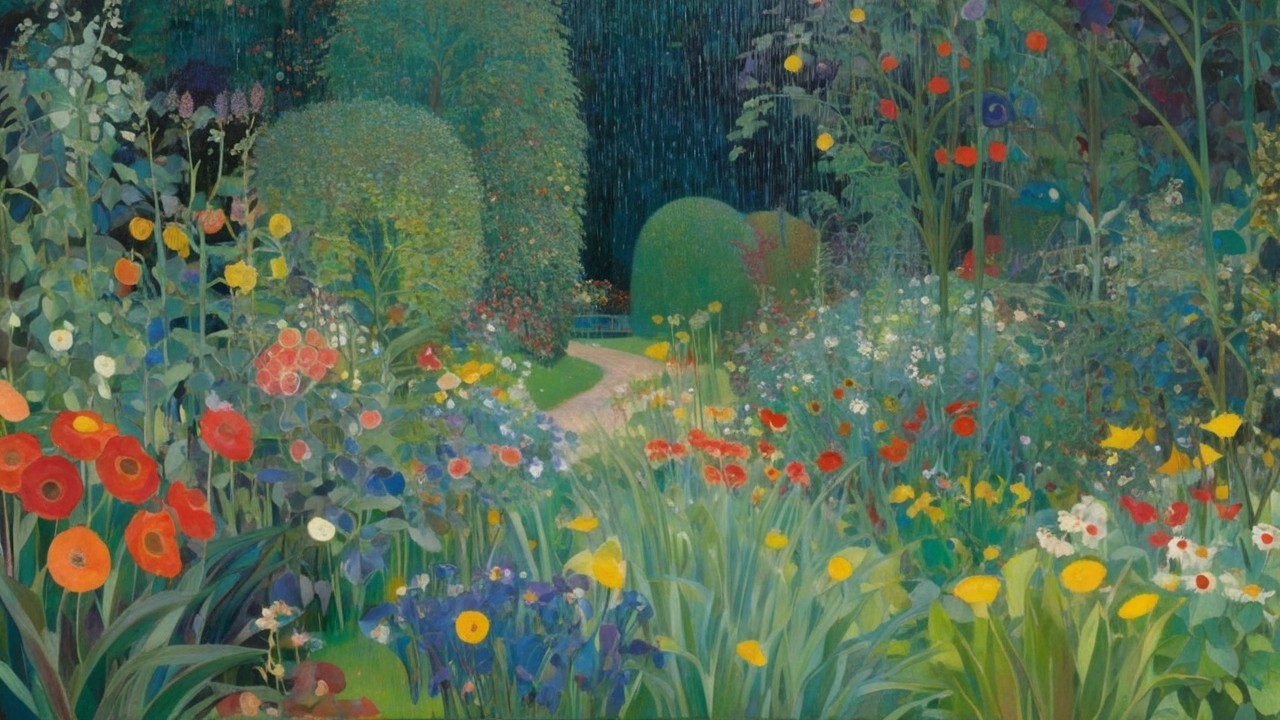 Vibrant Garden Path Surrounded by Colorful Flowers