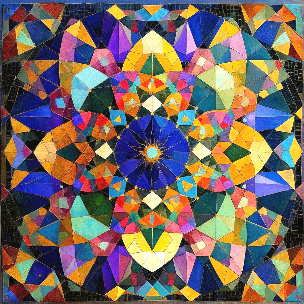 Vibrant Mosaic Design with Geometric Patterns