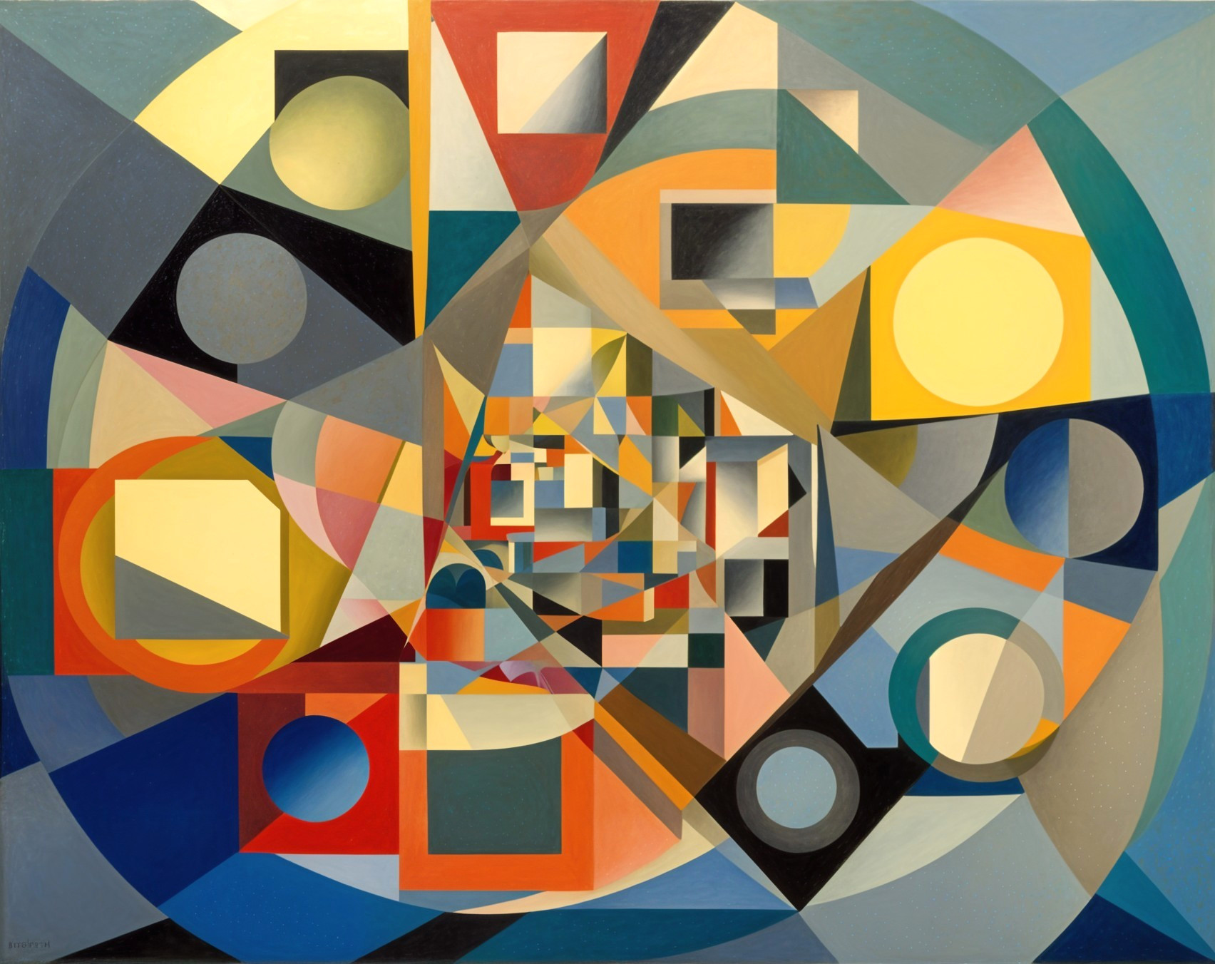 Intricate Abstract Composition of Geometric Shapes