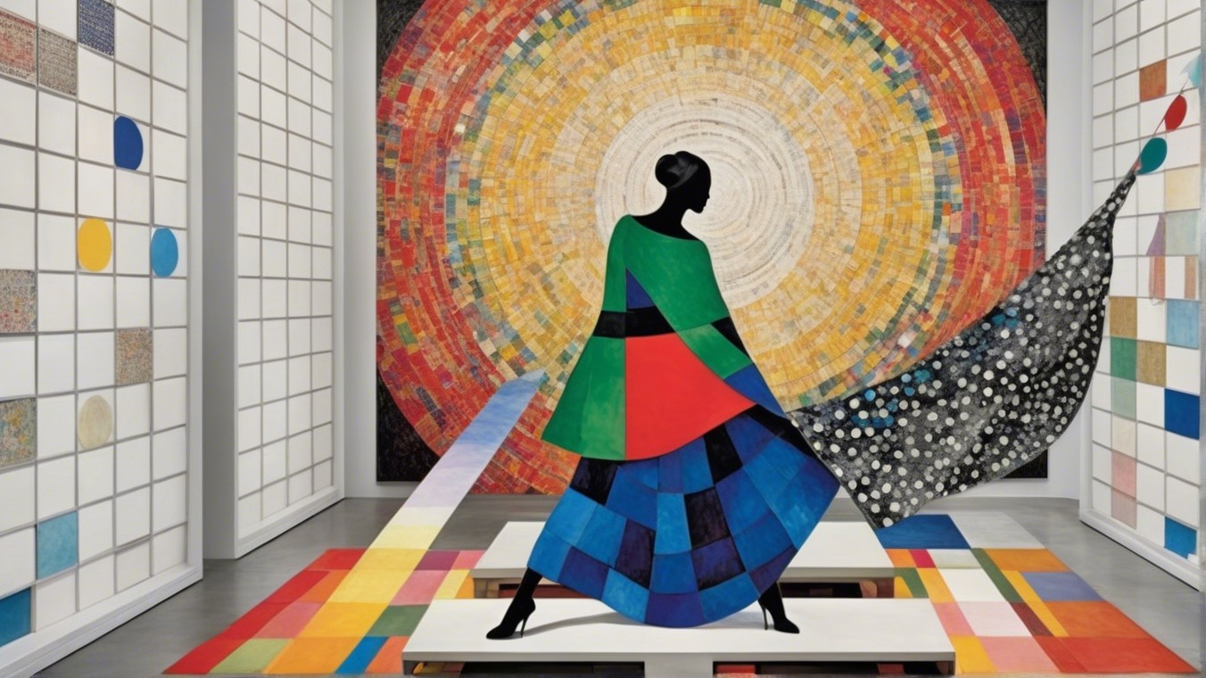 Vibrant Art Gallery with Colorful Mosaic and Patterns