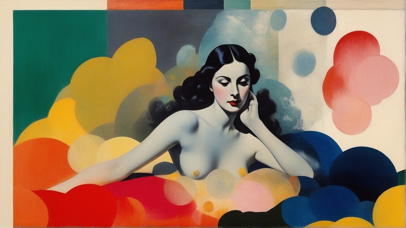 Stylized portrait of a woman with vibrant colors