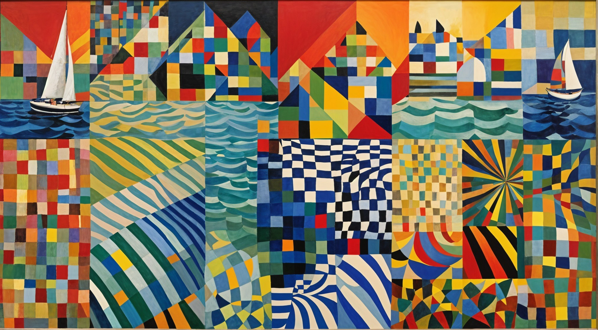 Abstract Composition with Geometric Shapes and Colors