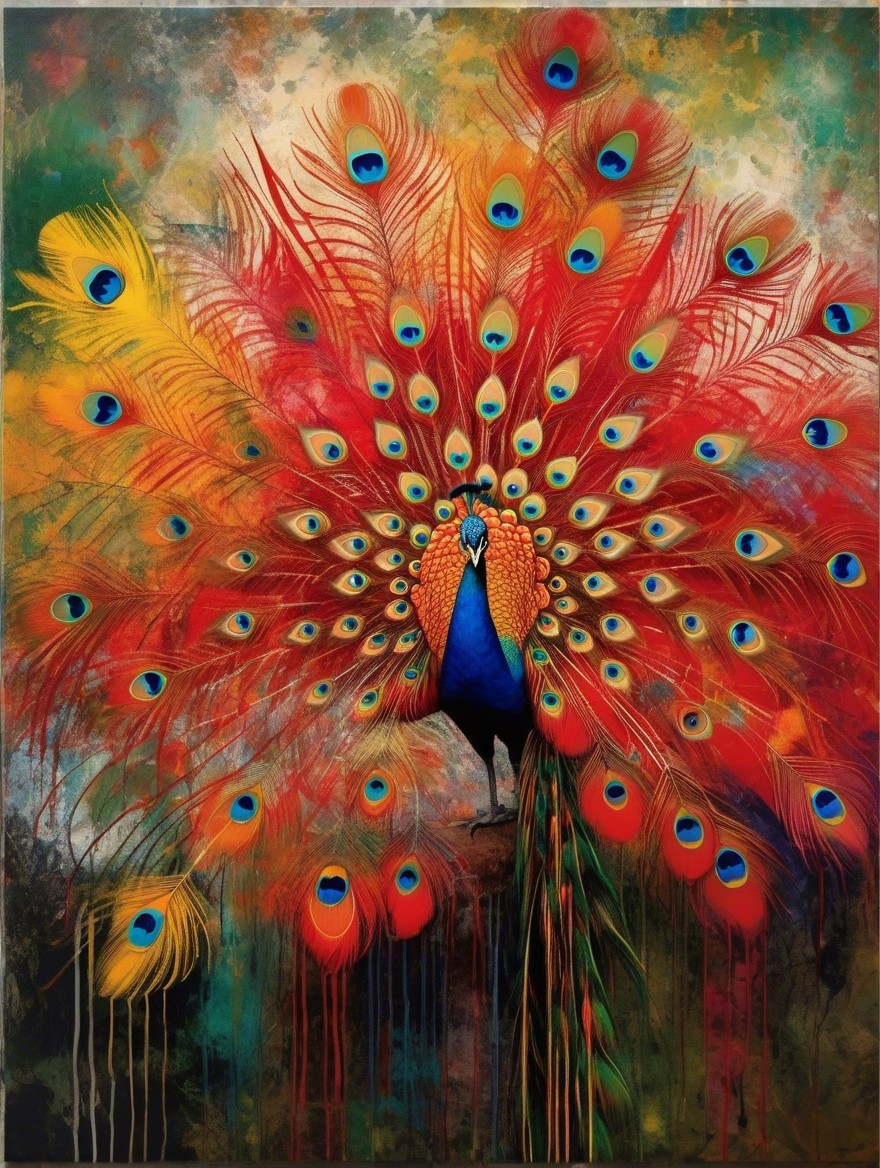 Vibrant Peacock Displaying Colorful Plumage and Patterns