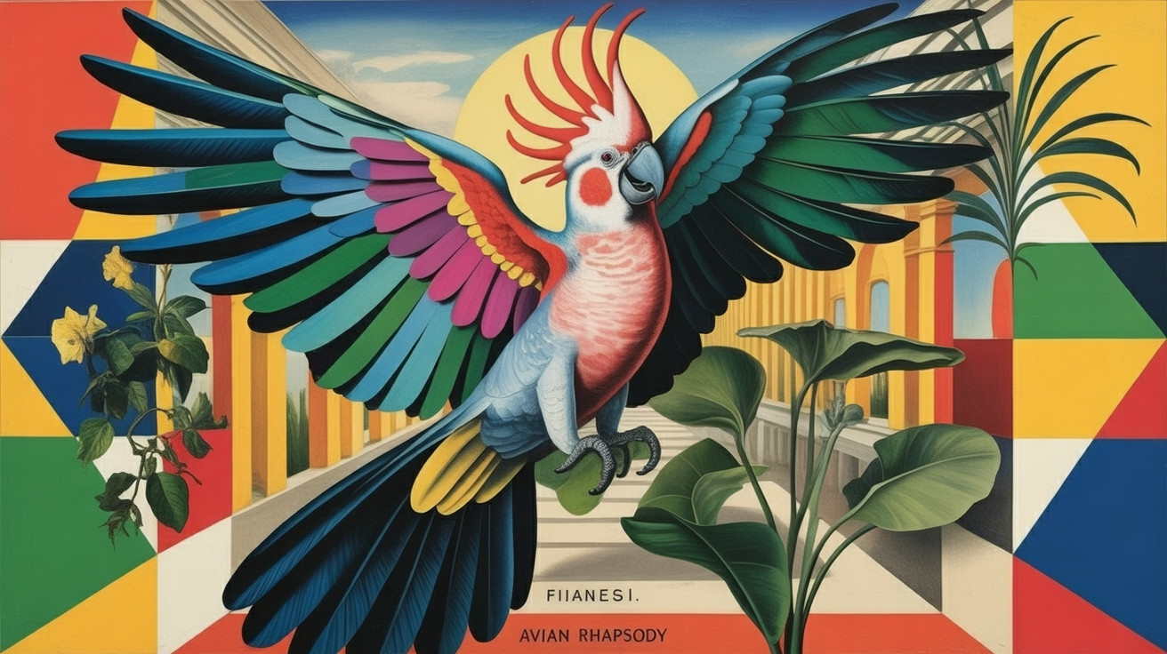 Vibrant Illustration of a Majestic Colorful Bird
