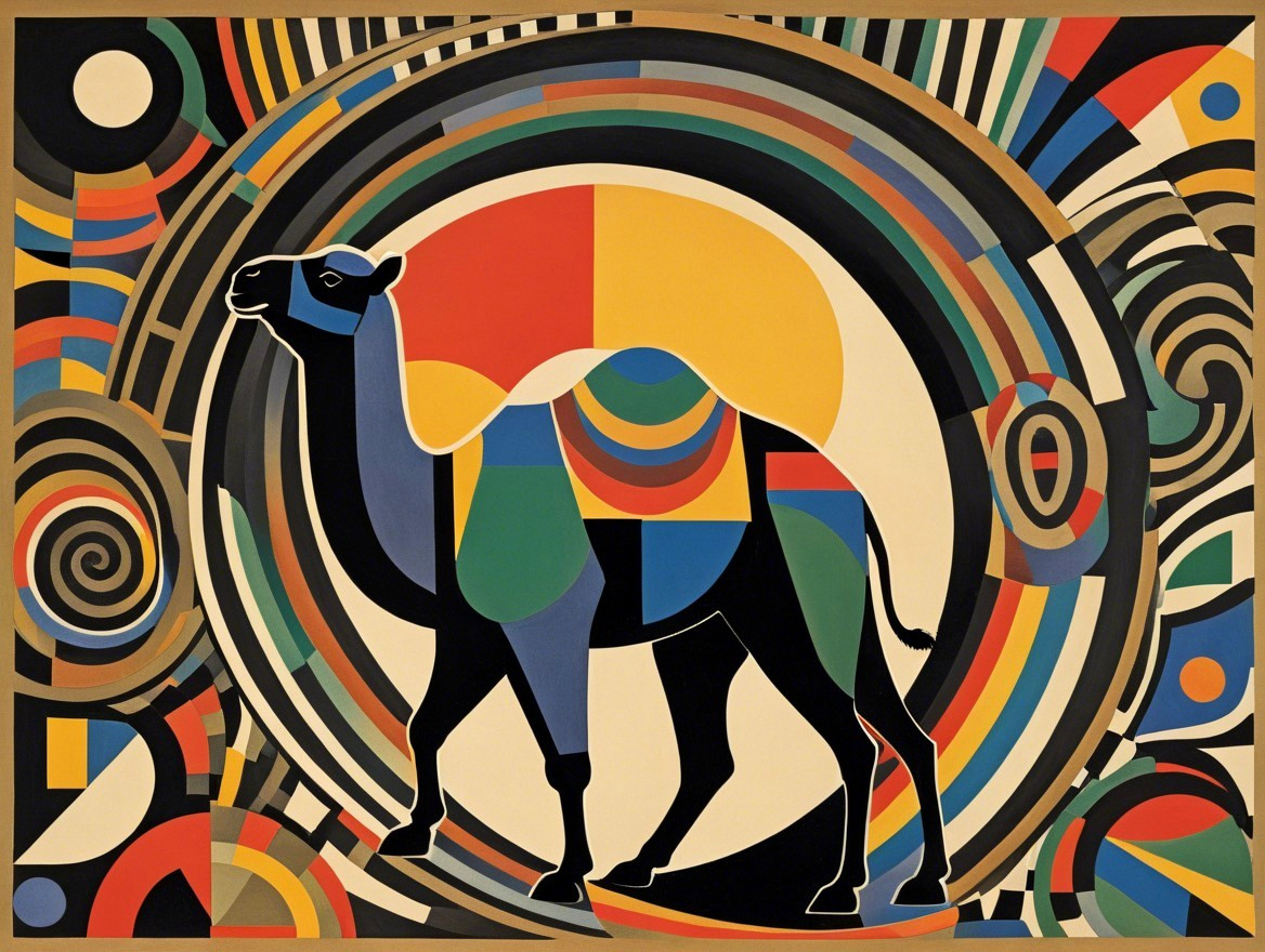 Abstract Camel with Vibrant Circular Patterns