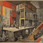 Vibrant Landscape Painting with Autumn Colors and Sunsets