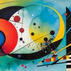 Abstract Sailboat in Colorful Sea Composition