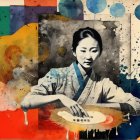 Stylized portrait of a woman with vibrant colors