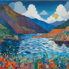 Abstract Painting of Figures in Flowing Dresses