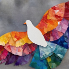 Vibrant Multi-Colored Bird in Mid-Flight Display