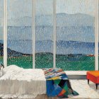 Vibrant Winter Scene in Urban Park with Snow and Skaters