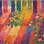 Abstract Composition with Vibrant Colors and Shapes