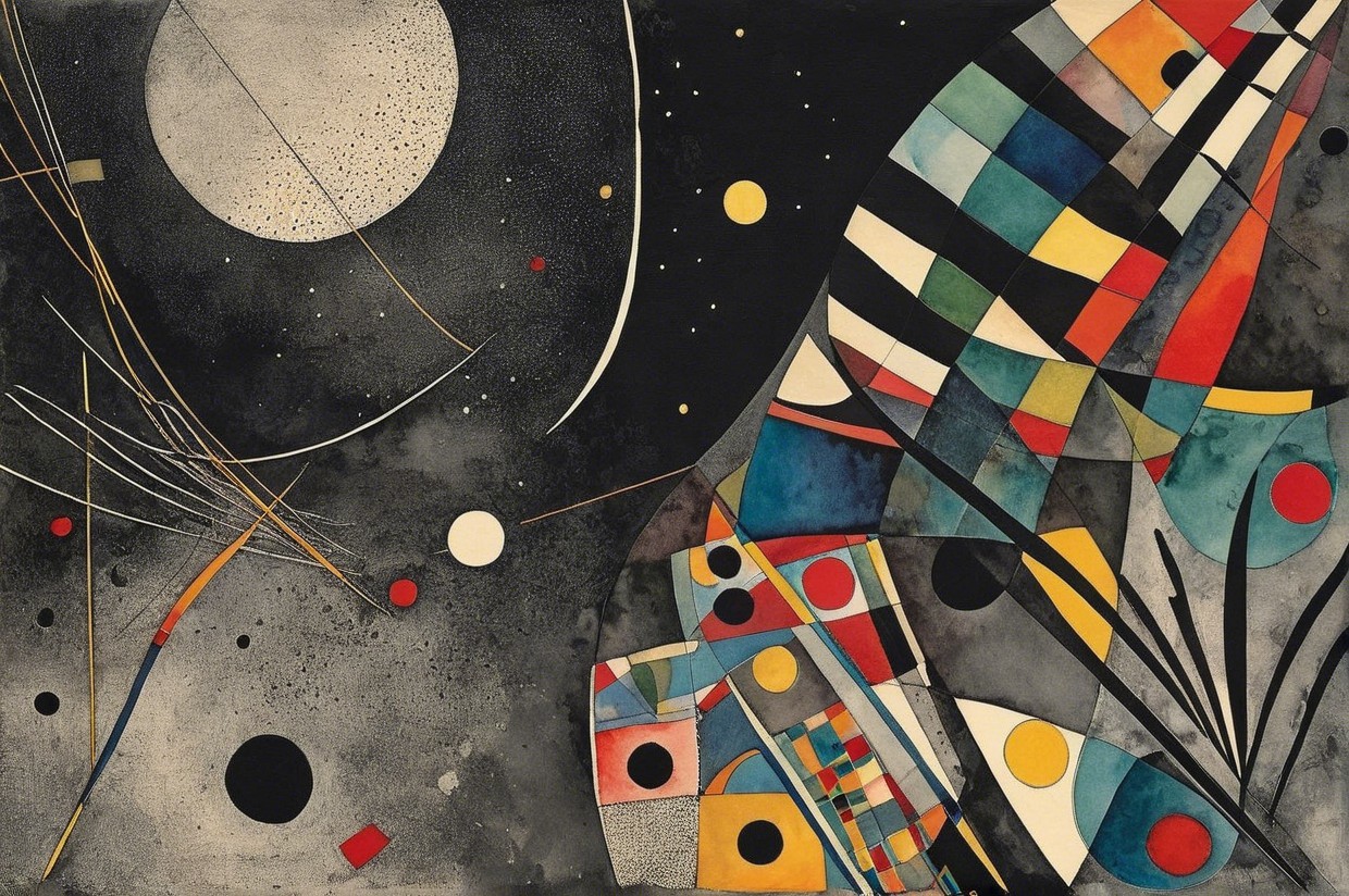 Abstract Composition with Bold Shapes and Colors