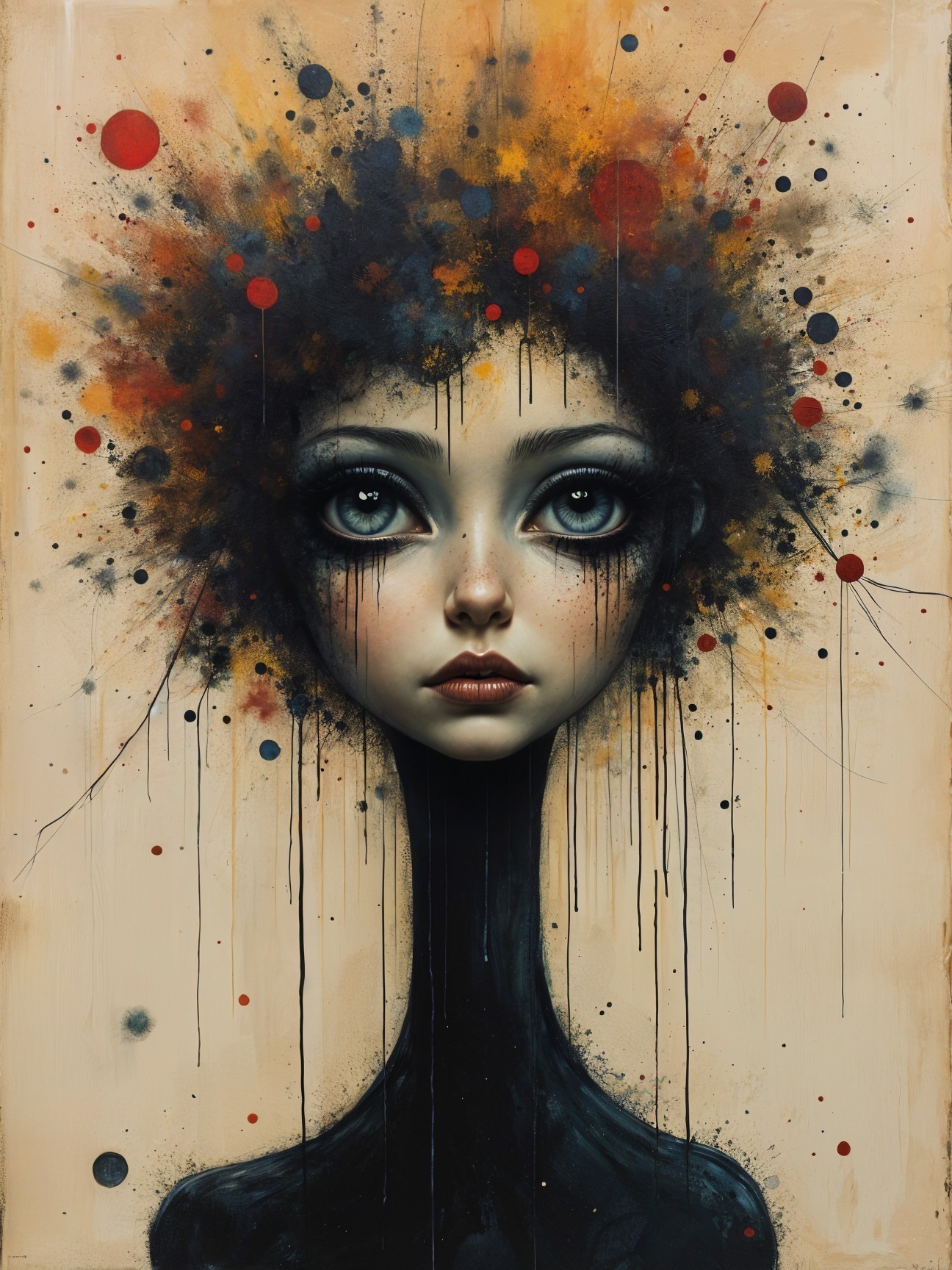 Surreal Portrait of a Girl with Vibrant Colors