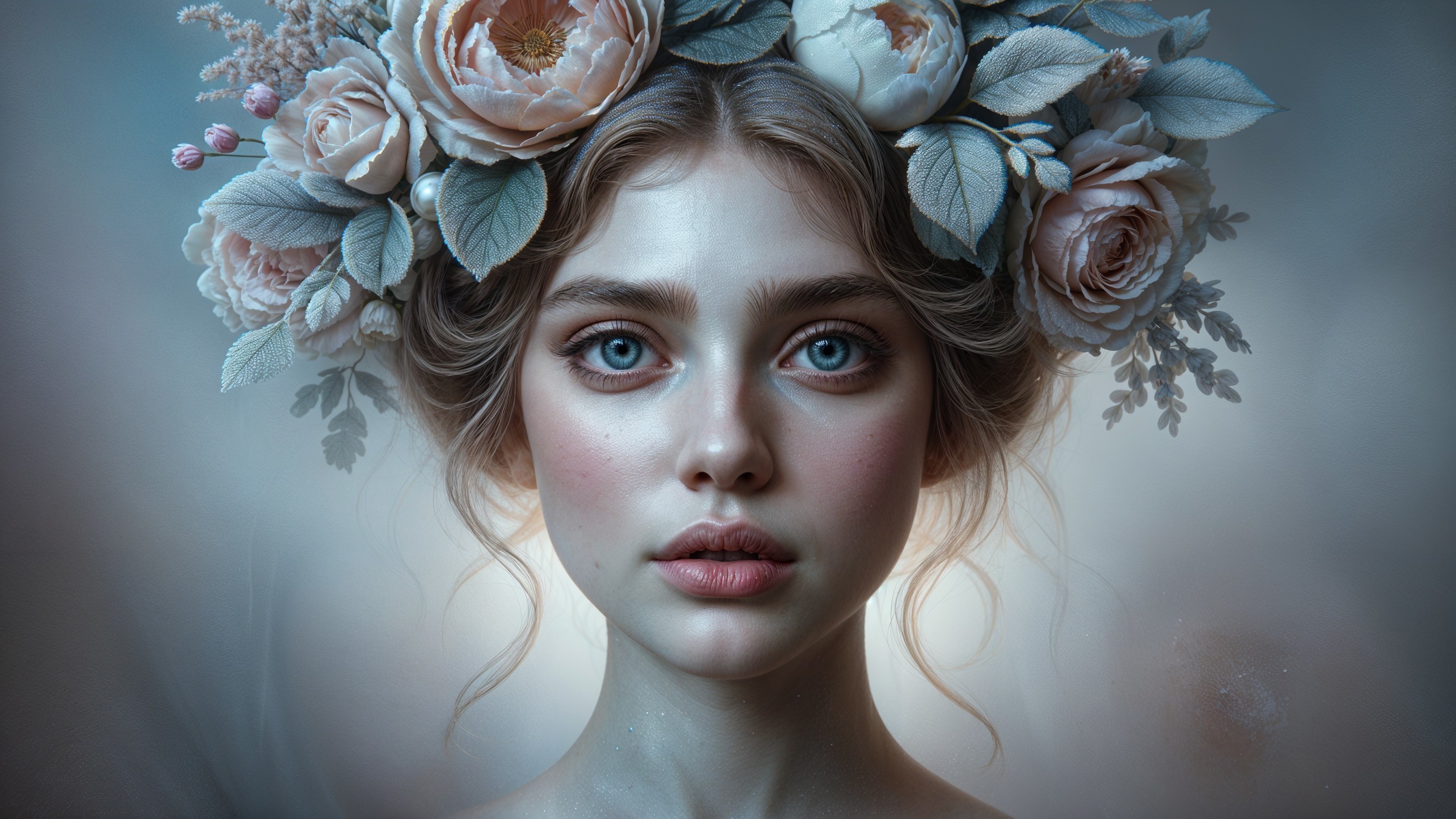 Portrait of a Young Woman with Ethereal Beauty