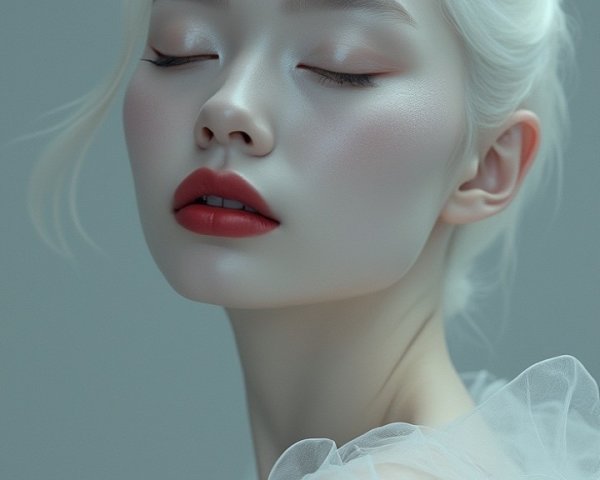Serene Portrait of a Young Woman with Ethereal Aesthetic