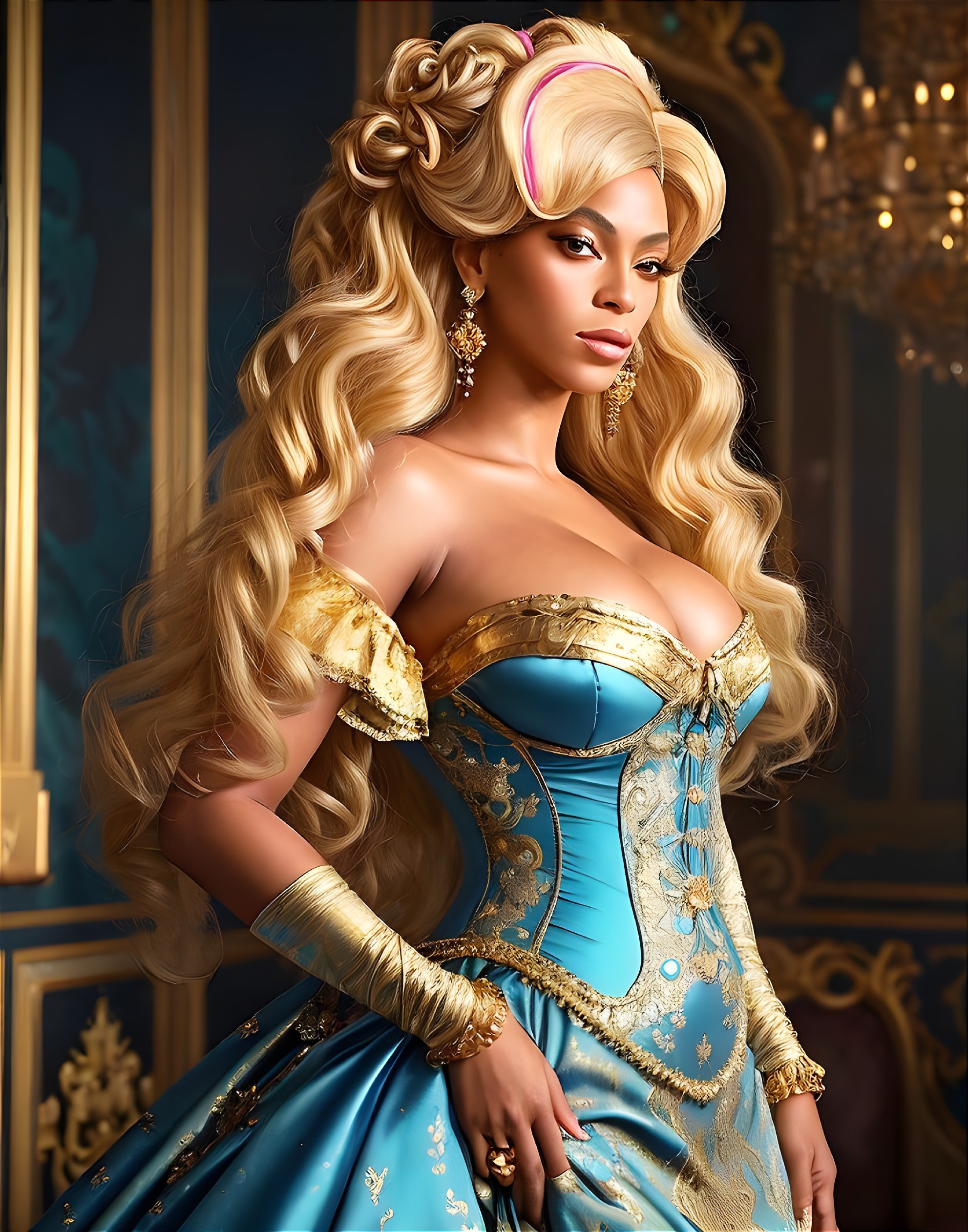 Beyonce as Marie Antoinette National Big Wig Day Deep Dream