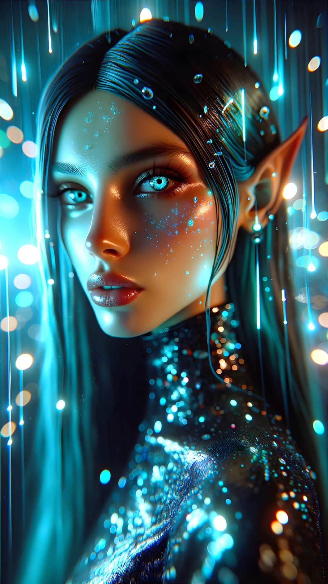 Fantastical Character Portrait with Cosmic Elements