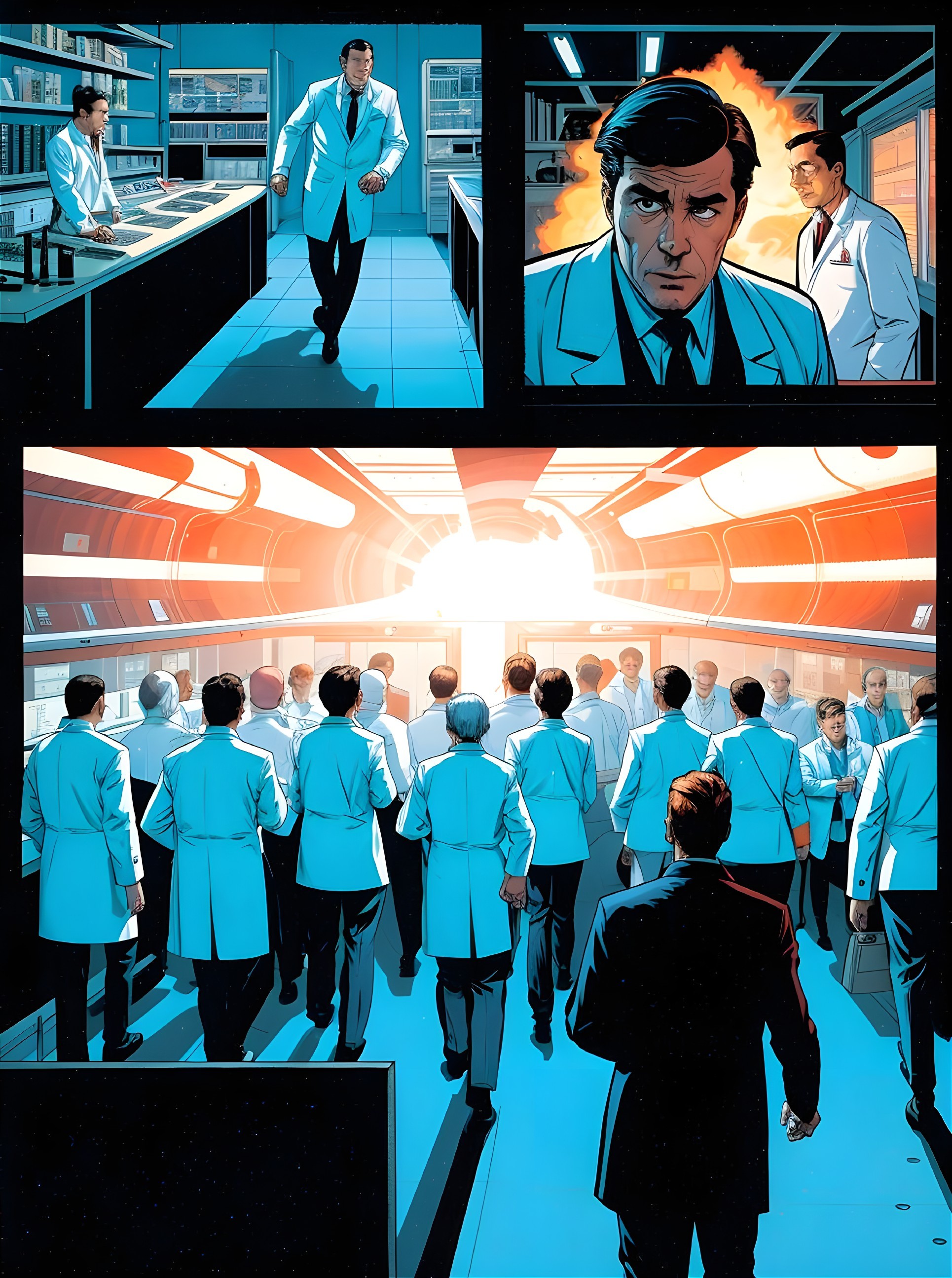 High-Tech Laboratory Scene with Glowing Portal