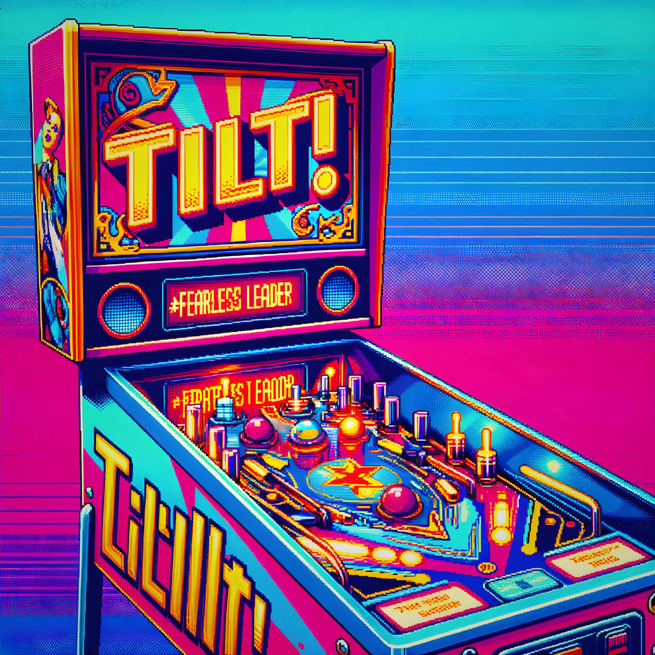 Vibrant Retro Pinball Machine Design Features