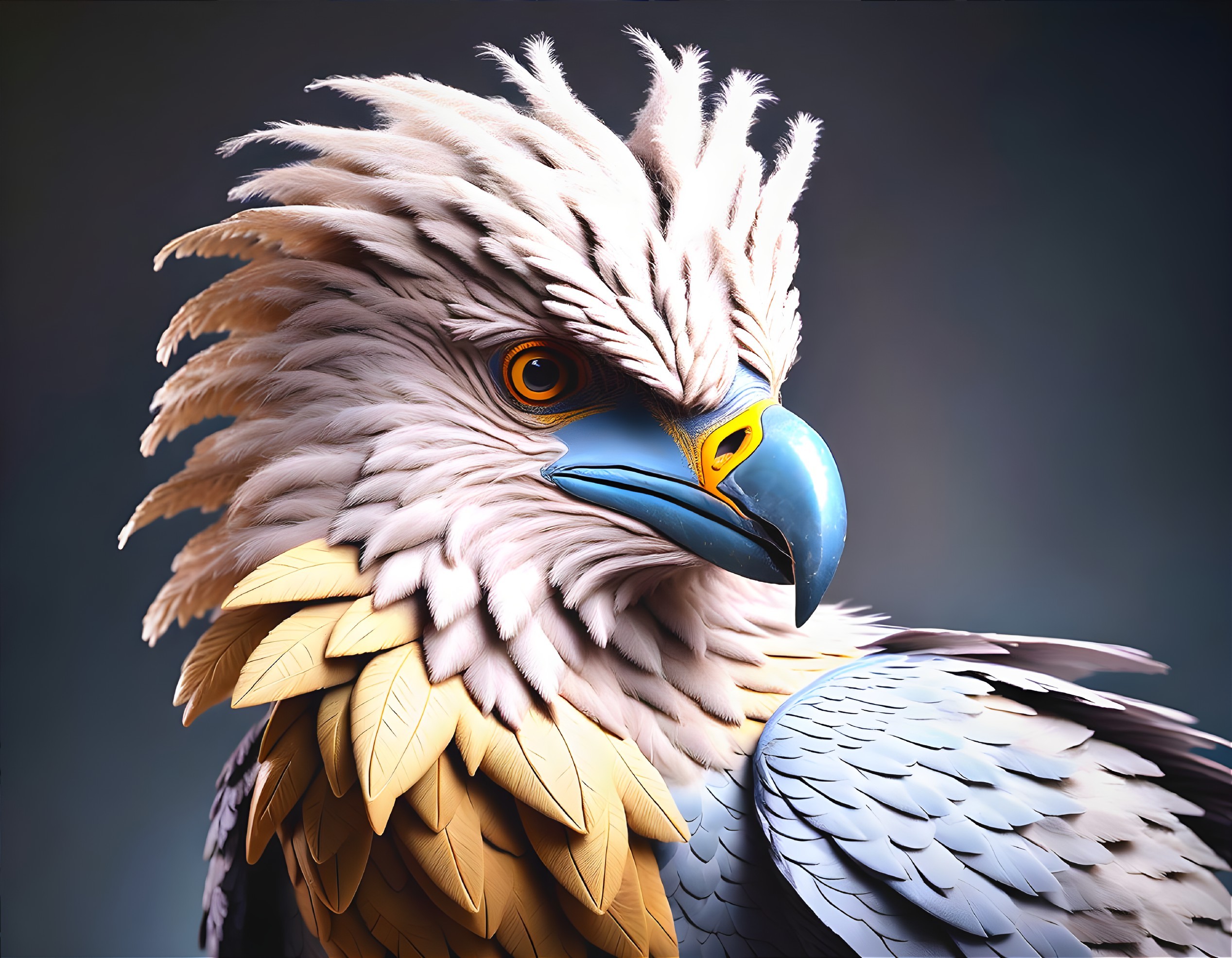 Close-up Digital Artwork of an Eagle with Detailed Feathers
