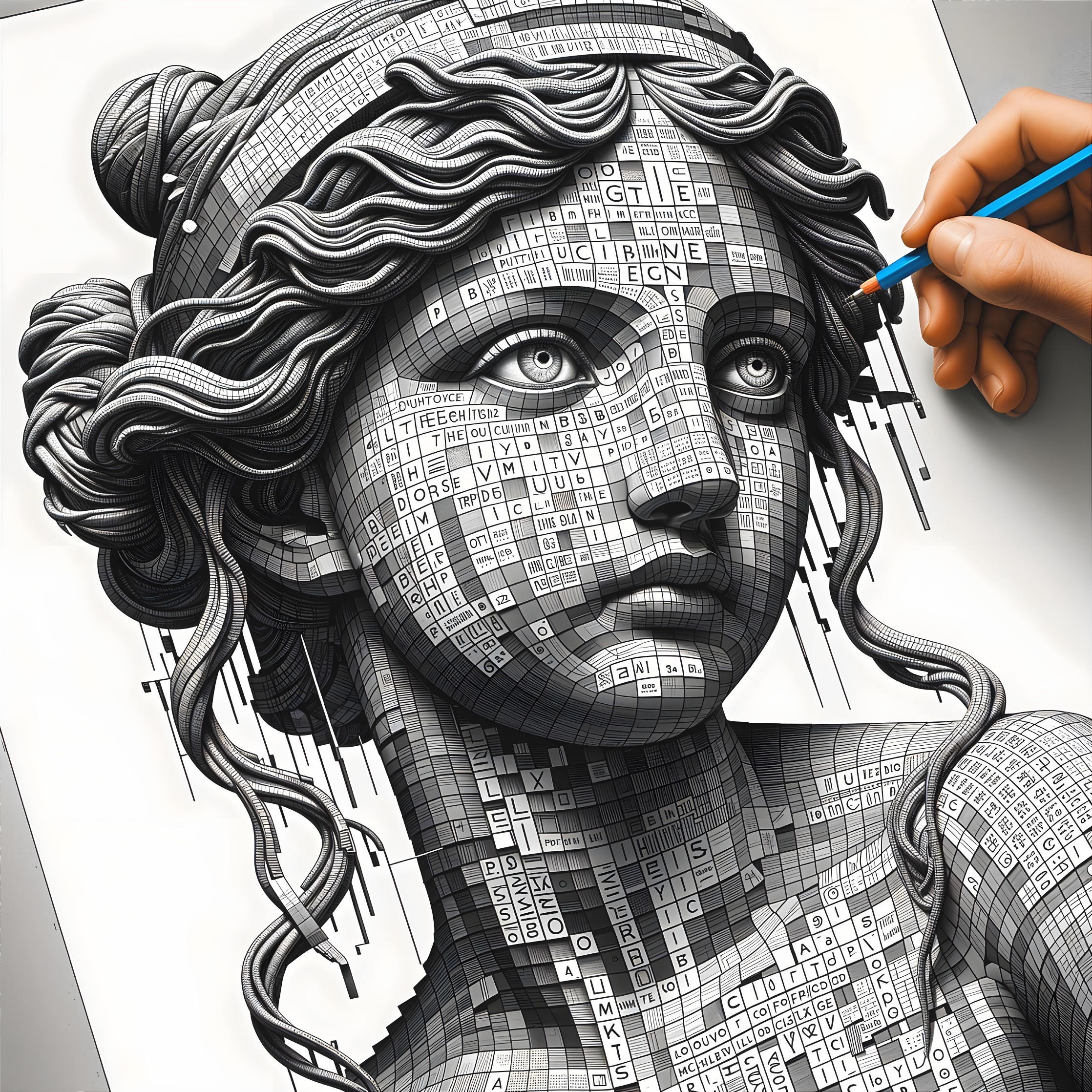 Monochromatic Sculpture of Classical Female Figure