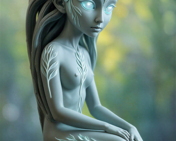 Serene Figurine of a Meditative Young Girl