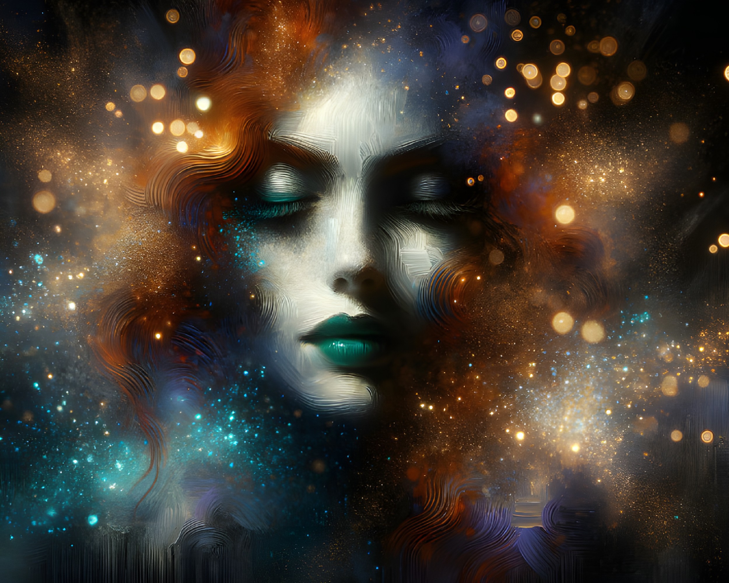 Surreal Representation of a Woman's Face in Colors