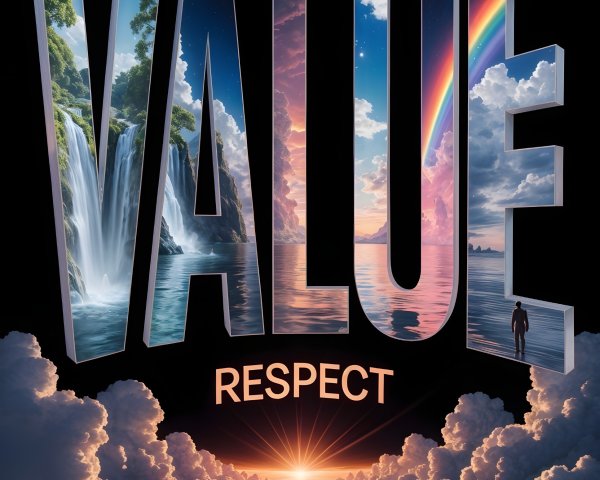 Three-Dimensional Words Depicting Value and Respect
