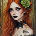 Portrait of a Young Woman in a Mystical Forest