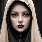 Portrait of a Young Woman with Platinum Hair and Veil