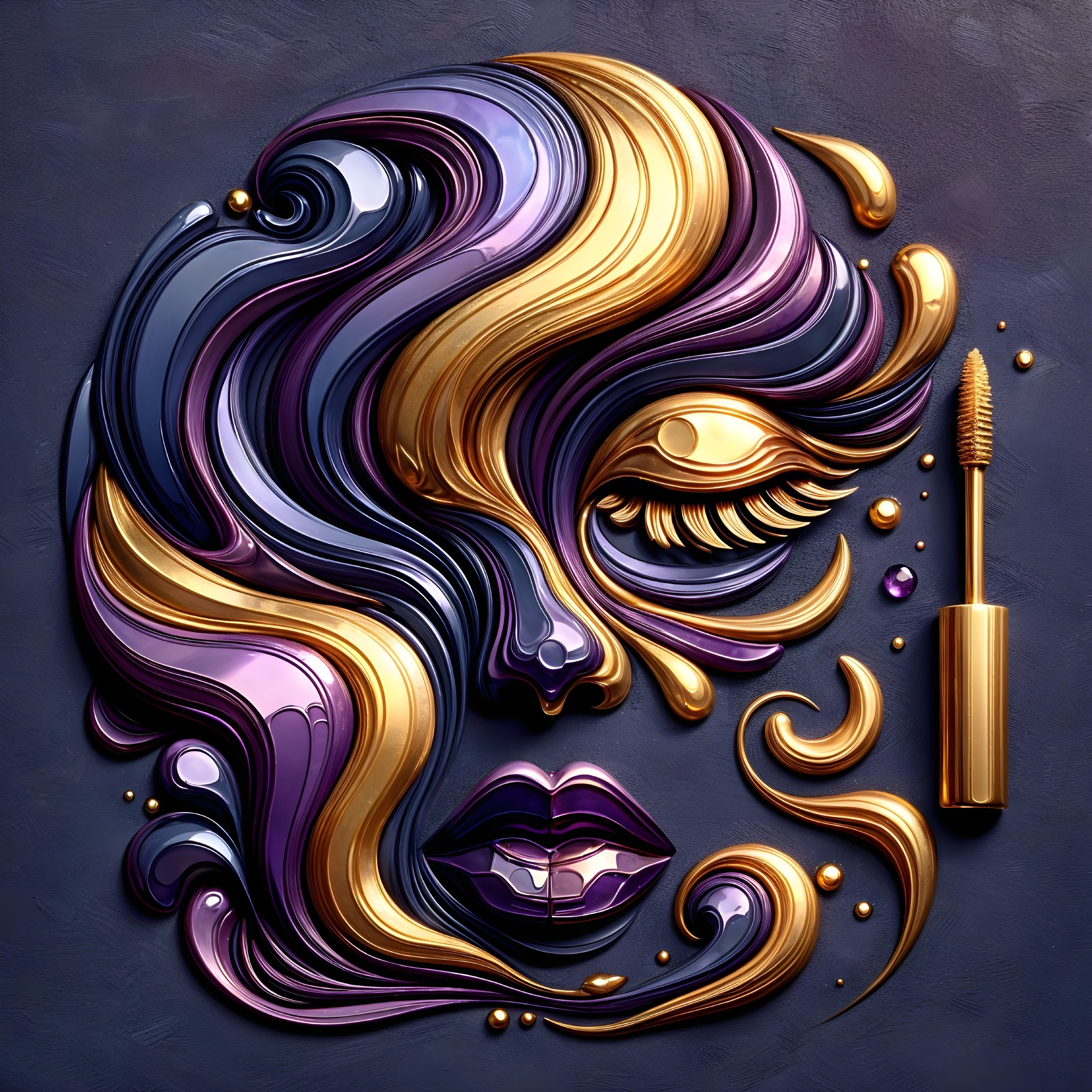 Artistic Representation of a Woman's Face with Colors