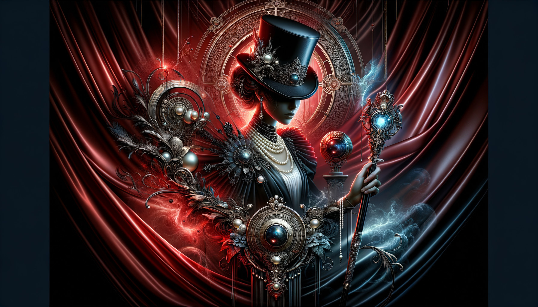 Elegant Victorian Fantasy Figure with Scepter and Orb