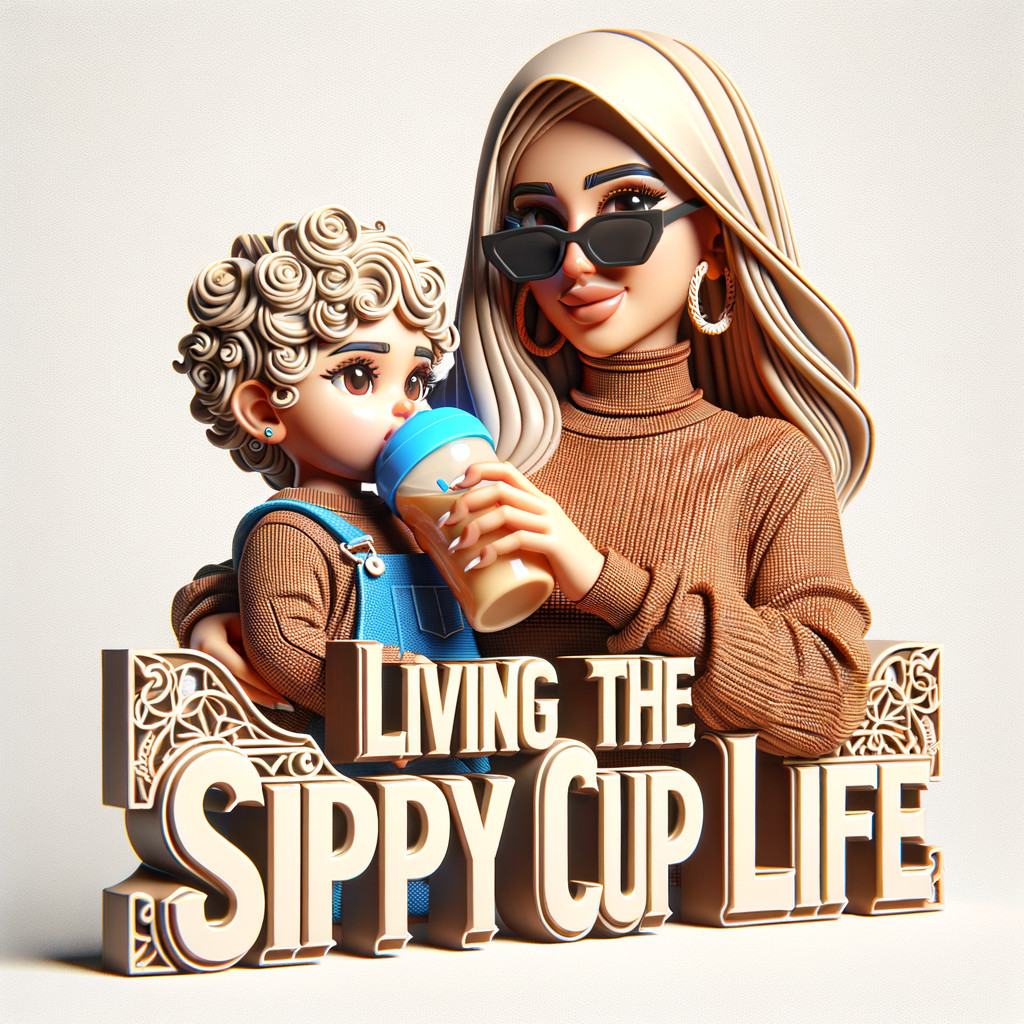 Stylized 3D Illustration of Trendy Mother and Child