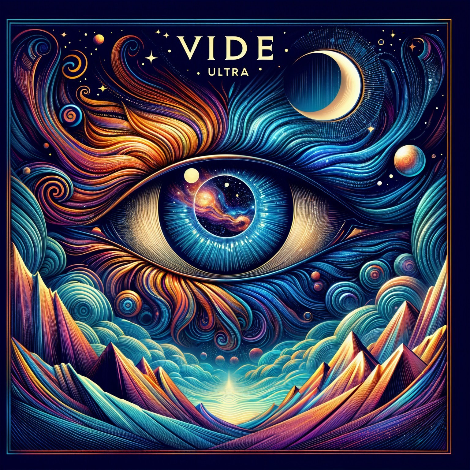 Vibrant Cosmic Eye with Intricate Patterns and Colors
