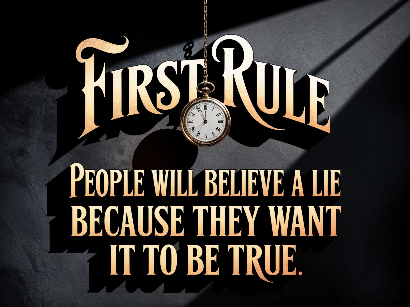 Vintage Graphic with "First Rule" and Pocket Watch
