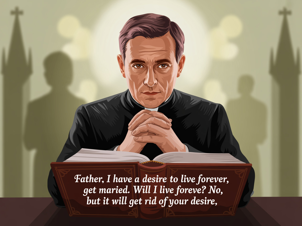 Solemn Man in Clerical Outfit Engaged in Prayer